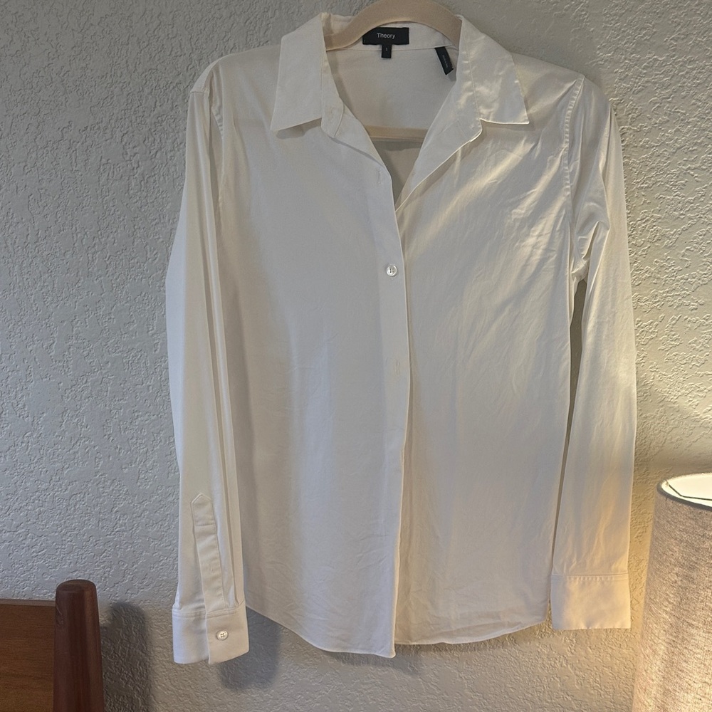 Theory women’s Cream Dress Shirt